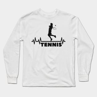 Heartbeat Tennis Pulse Tennis Player Athlete Long Sleeve T-Shirt